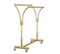 GLigeT Clothing Store Clothing Store Display Shelves, Floor Standing, Parallel Bars, Movable Island, Row Hanging Style(Medium)