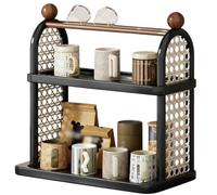 GLigeT Desktop Cup Holder Storage Table top Double-Layer Display Rack Placement Kitchen(Black)