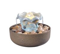 GLigeT Desktop Fountain Resin Sea Waves Flowing Water Ornaments Creative Desktop Fountain Circulating Water Home Decoration Tabletop Fountains