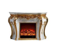 GLigeT Fireplace Heater 57" Decorative Fireplace with American Retro Mantel, LED Realistic Flame Freestanding Electric Fireplace Electric Fireplace