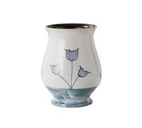 GLigeT Flower Blue and White Porcelain Light Luxury Household Flower Arrangement High Footed Basin Ceramic Green Plant with Drainage Hole Indoor