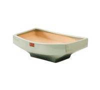 GLigeT Flower Chinese Style Simple Rectangular High Footed Large-diameter Green Plant Landscape Pot Ceramic Flowerpot with Drainage Hole Indoor