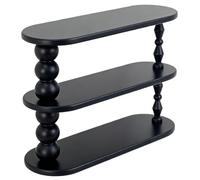 GLigeT French Medieval Desktop Wooden Storage Cream Style Three-Layer Cup Holder Kitchen(Black)