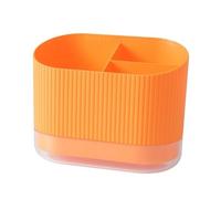 GLigeT Kitchen Utensil Holder Plastic Cutlery Drainer Sink Caddy, 3-Compartment Organizer with Chopsticks, Spoons, Forks (Orange)