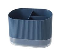 GLigeT kitchen utensil holder Plastic Utensil Holder Cutlery Drainer Sink Caddy, Spoon Chopsticks Fork Drain Rack Cutlery Storage Holder Organizer with 3 Compartments Cooking Utensil Holder(Blue)