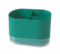 GLigeT kitchen utensil holder Plastic Utensil Holder Cutlery Drainer Sink Caddy, Spoon Chopsticks Fork Drain Rack Cutlery Storage Holder Organizer with 3 Compartments Cooking Utensil Holder(Green)