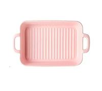GLigeT Lasagne Dish Ceramic Baking Dishes,Rectangular Bakeware with Handles,Elegant Casserole Dish set Lasagna Pan for Baking,Cooking,Cake Dinner,Banquet Baking Dishes(Pink)