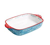 GLigeT Lasagne Dish Ceramic Baking Dishes,Rectangular Lasagna Pan,Casserole Dish,Microwave and Oven Double Ear Rectangular Ceramic Bakeware Baking Dishes