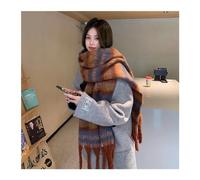 GLigeT Scarf Advanced Mohair Scarf, Versatile Plaid Scarf, Thickened Warm Scarf, Student Shawl, Couple Style Scarf Chunky Oversized Winter/Fall (Color : Style-I, Size : 220 * 40cm)