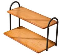 GLigeT Trapezoidal Solid Wood Desktop Multi-Layer Water Cup Display Storage Holder Kitchen(Medium)