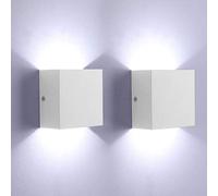 Glighone 2Pcs LED Wall Lights Indoor Up Down Wall Lamp Wall Wash Light Modern Wall Sconce White 6W Aluminum Lighting for Living Room, Bedroom, Hallway, Corridor, Stairs, Cool White