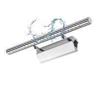 Glighone Bathroom Light Fixtures Over Mirror Led Light Fixtures for Bathroom Above Mirror Wall Lights with Switch Adjustable Angle Stainless Steel Cool White [Energy Class G]