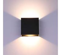 Glighone Black Wall Lights 3000K Modern LED Wall Light, Dimmable Wall Lamps for Living Room, 10W Indoor Up Down Wall Sconce Metal Wall Lighting for Bedroom Hallway (Bulb Included)