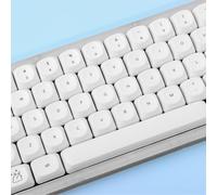 Gliging MOA Profile Keycaps, White Minimalist Keycaps, 124 Keys Cute Ghost Themed Keycap Set, Custom Dye-Sublimation Key Cap for Cherry MX Switches Mechanical Keyboard (White)