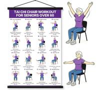GLIHCTP Tai Chi Walking Workout for Seniors,Tai Chi for Beginners Instructional Wall Decor - Balance & Mobility Training Best Gift for Elderly (Fully Seated Joint Mobility 16 x 24 inches)