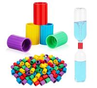 GlikCeil 100 Pcs Tornadoes in a Bottle Tornado Bottle Connectors Cyclone Plastic Tube Vortex Connector for Demonstration Teaching Scientific Experiment Test DIY, 5 Colors