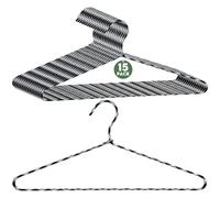 GlikCeil 15 Pack Fabric Wrapped Metal Hangers Covered Wire Hanger Metal Coat Hangers Non Slip for Clothes Closet Clothing Suit Shirt Pant(Black and White,15 Pcs)