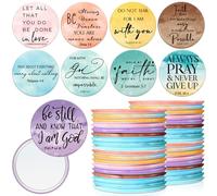 GlikCeil 36 Pcs Christian Compact Mirror Bulk for Women Inspirational Bible Verse Pocket Mirrors Mini Purse Makeup Mirror Christian Easter Gift for Women History Month Mom Grandma Church Party Favor