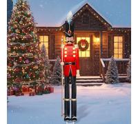 GlikCeil 39'' Outdoor Christmas Nutcracker Yard Sign Decor Large Metal Windproof Rainproof Solar Lights Outdoor Garden Stake for Xmas Outside Party Patio Home Pathway(Solider)