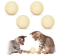 GlikCeil 4 Pcs Wooden Cat Balls Track Toy Replacement Wood Kitten Roller Balls for Round Scratcher Toy Indoor Chasing Hunting Physical Exercise