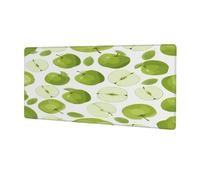 Glilade Large Gaming Mouse Pad Waterproof Desk Mats Non-Slip Mouse Pads with Stitched Edges Computer Laptop Keyboard Mat for Office Home Work 12 x 31.5 Inch(Green Apples)