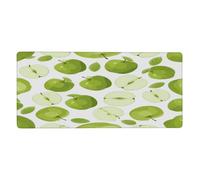 Glilade Large Gaming Mouse Pad Waterproof Desk Mats Non-Slip Mouse Pads with Stitched Edges Computer Laptop Keyboard Mat for Office Home Work 16 x 35.5 Inch(Green Apples)