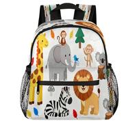 Glilade Toddler Backpack for Boys Girls, Kids School Bookbag with Chest Buckle, Lightweight Preschool Kindergarten Backpacks for Travel Nursery Camp(Jungle Sloth Lion Giraffe)