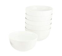 Glim & Glam Cereal Bowl Set Rice Soup Bowls White Porcelain 6pcs - White - Porcelain