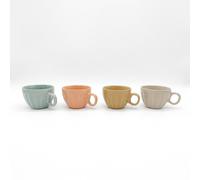 Glim & Glam Coffee Mugs 4pc Set 15oz Large Tea Cups Assorted Colours