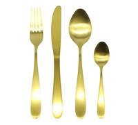 Glim & Glam Cutlery Sets Brushed Gold Stainless Steel Light Spoon Fork 32 Piece Set Glim & Glam Gold