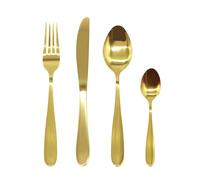 Glim & Glam Cutlery Sets Gold Stainless Steel Light Spoon Fork 24 Piece Set Glim & Glam Gold