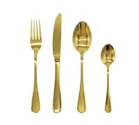 Glim & Glam Cutlery Sets Stainelss Steel Gold 16pc Set - Gold - Stainless Steel