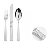 Glim & Glam Cutlery Sets Stainless Steel 18/8 Catering Papyrus 12pc Set in Silver Glim & Glam Silver