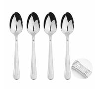 Glim & Glam Cutlery Sets Stainless Steel 18/8 Dessert Spoon 4pcs Catering Papyrus in Silver Glim & Glam Silver