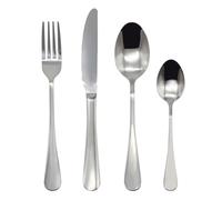 Glim & Glam Cutlery Sets Stainless Steel Spoon Fork 16 Piece Set in Silver Glim & Glam Silver