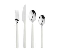Glim & Glam Cutlery Sets Stainless Steel White Handle 32pc Set - White - Stainless Steel/ABS