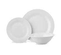 Glim & Glam Dinner Set 18 Piece Porcelain Dinnerware in White Glim & Glam White