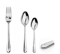 Glim & Glam Fork Spoon Set 188 Stainless Steel Flatware 24Pc Set Catering Versailles Free Gift
