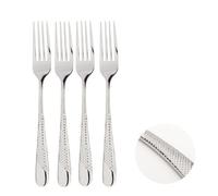 Glim & Glam Fork Spoon Set 188 Stainless Steel Steak Flatware 4Pc Set Catering Palace Free Gift