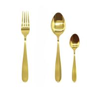 Glim & Glam Fork Spoon Set Stainless Steel Flatware 24Pc Set Gold Light Free Gift