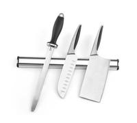 Glim & Glam Kitchen Knife Rack Magnetic Utensil Holder Alumium Strip Bar 2pcs - Chrome - Alumium