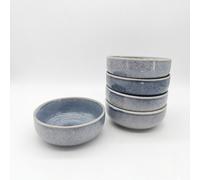 Glim & Glam Reactive Ash Blue Glaze Dinnerware Cereal Bowl 6Pc Set 16Cm