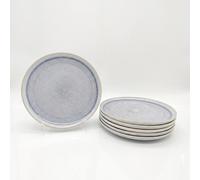 Glim & Glam Reactive Ash Blue Glaze Dinnerware Dinner Plate 6Pc Set 26.5Cm