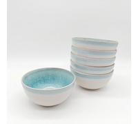 Glim & Glam Reactive Blue Glaze Dinnerware Cereal Bowl 6Pc Set 14Cm