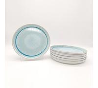 Glim & Glam Reactive Blue Glaze Dinnerware Dinner Plate 6Pc Set 27Cm
