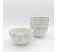 Glim & Glam Reactive Cream Glaze Dinnerware Cereal Bowl 4Pc Set 15Cm
