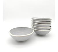 Glim & Glam Reactive Grey Glaze Dinnerware Nordic Pebble 6 Cereal Bowls 6.5" Glim & Glam Grey