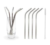 Glim-Glam Stainless Steel Straws Bent (Stainless Steel)