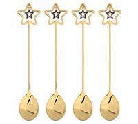 Glim & Glam Tea Spoons 18/8 Stainless Steel Gold Christmas Star 4pcs Glim & Glam Gold