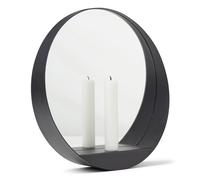 Glim Mirror/ Candlestick Round Black